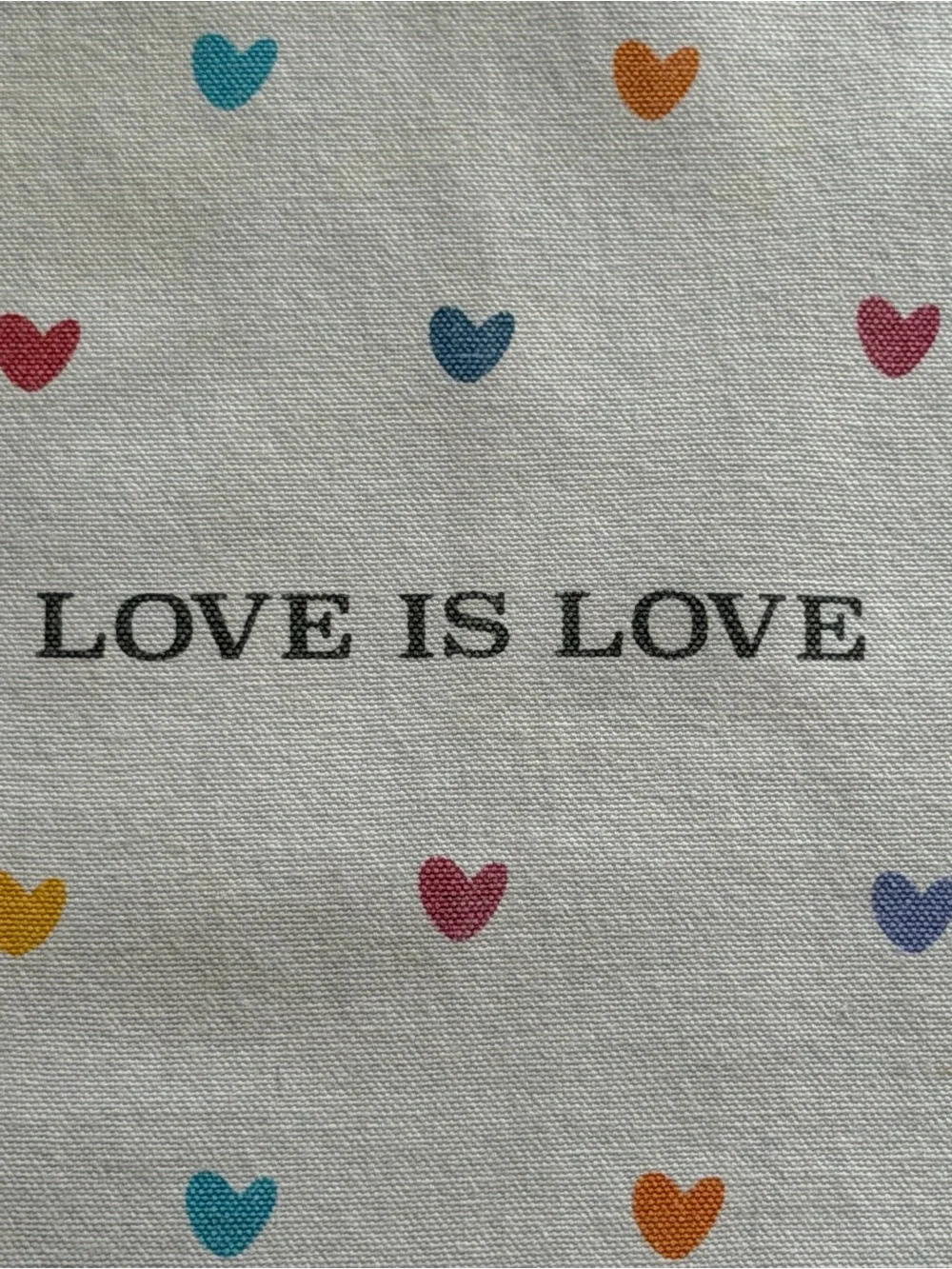 Williams Sonoma White Tea Towel with Multicolor Heart Pattern